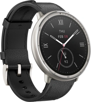 Смарт-часы Amazfit Active 2R A2437 Premium 43.9мм 1.32" AMOLED корп.серебристый рем.черный разм.брасл.:150-210мм (1746931) - купить недорого с доставкой в интернет-магазине