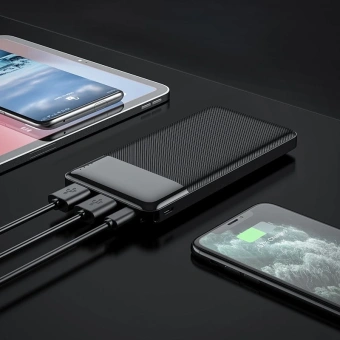 Мобильный аккумулятор Hoco J72 Easy travel 10000mAh 2A 2xUSB-A черный - купить недорого с доставкой в интернет-магазине