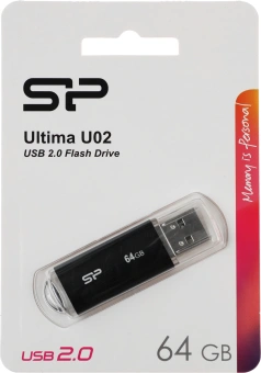 Флеш Диск Silicon Power 64GB Ultima U02 SP064GBUF2U02V1K USB2.0 черный - купить недорого с доставкой в интернет-магазине