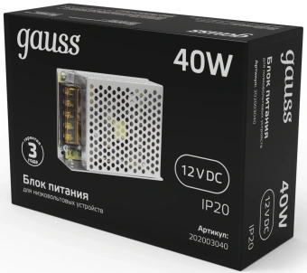 Блок питания Gauss 202003040 встраив. для лен.светод. черный - купить недорого с доставкой в интернет-магазине