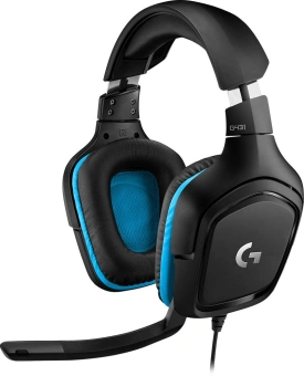 Наушники с микрофоном Logitech G431 черный/синий 2м мониторные оголовье (981-000772) - купить недорого с доставкой в интернет-магазине