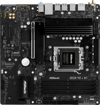 Материнская плата Asrock B850M PRO-A WIFI Socket AM5 AMD B850 4xDDR5 mATX AC`97 8ch(7.1) 2.5Gg RAID+HDMI+DP - купить недорого с доставкой в интернет-магазине