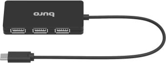 Разветвитель USB-C Buro BPH-C-1730 4порт. черный (BU-USBC-HUB-4U21) - купить недорого с доставкой в интернет-магазине