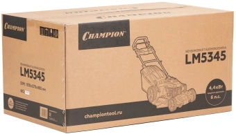 Газонокосилка роторная Champion LM5345 4400Вт - купить недорого с доставкой в интернет-магазине