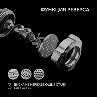 Мясорубка Polaris PMG 2582 2500Вт черный/серебристый - купить недорого с доставкой в интернет-магазине