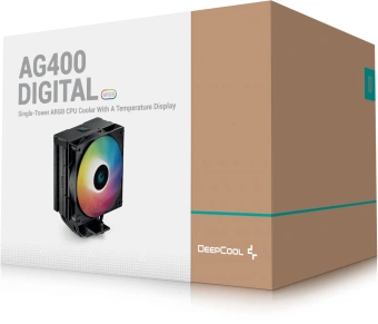 Устройство охлаждения(кулер) Deepcool AG400 Digital Bk ARGB Soc-AM5/AM4/1151/1200/1700 черный 4-pin Al+Cu LCD 220W 636gr Ret (R-AG400-BKADMN-G-1) - купить недорого с доставкой в интернет-магазине