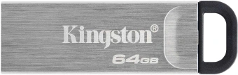 Флеш Диск Kingston 64GB DataTraveler Kyson DTKN/64GB USB3.2 серебристый/черный - купить недорого с доставкой в интернет-магазине