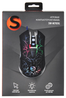 Мышь SunWind SW-M705G черный оптическая 3600dpi USB для ноутбука 6but (1422391) - купить недорого с доставкой в интернет-магазине