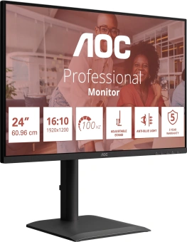 Монитор AOC 24" X24E4U черный IPS LED 16:10 HDMI M/M матовая HAS Piv 300cd 178гр/178гр 1920x1200 100Hz VGA DP FHD USB 5.22кг - купить недорого с доставкой в интернет-магазине