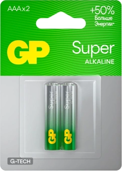 Батарея GP Super Alkaline 24AA21-2CRSBC2 AAA (2шт) - купить недорого с доставкой в интернет-магазине