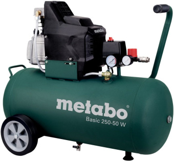 Компрессор поршневой Metabo Basic 250-50 W масляный 110л/мин 50л 1500Вт зеленый - купить недорого с доставкой в интернет-магазине