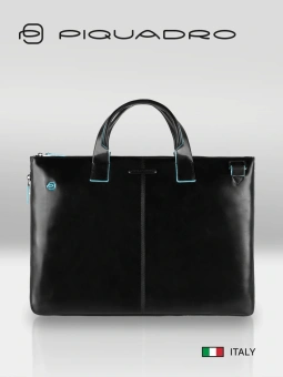Деловая сумка Piquadro Blue Square CA4021B2/N с отделением для ноутбука 15.6" черная натур.кожа - купить недорого с доставкой в интернет-магазине