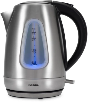 Чайник электрический Hyundai HYK-S7407 1.7л. 2200Вт серебристый матовый/черный корпус: металл - купить недорого с доставкой в интернет-магазине