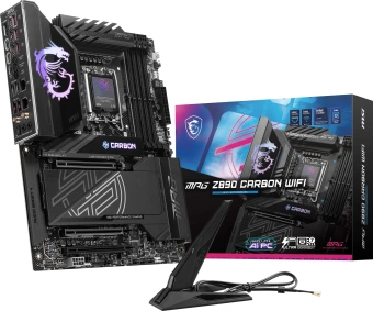 Материнская плата MSI MPG Z890 CARBON WIFI Soc-1851 Intel Z890 4xDDR5 ATX AC`97 8ch(7.1) 5Gigabit RAID+HDMI - купить недорого с доставкой в интернет-магазине