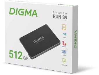 Накопитель SSD Digma SATA-III 512GB DGSR2512GS93T Run S9 2.5" - купить недорого с доставкой в интернет-магазине