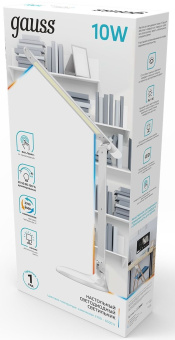 Светильник Gauss GTL204 (GT2041) настольный на подставке белый 10Вт - купить недорого с доставкой в интернет-магазине