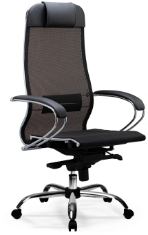 Кресло Метта S-1.04 Infinity Easy Clean сетка с подголов. крестов. металл хром (комплект 1шт) - купить недорого с доставкой в интернет-магазине