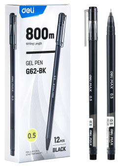 Ручка гелев. Deli MaX EG62-BK черн d=0.5мм черн. черн. - цена, купить или заказать с доставкой в интернет-магазине Ручка гелев. Deli MaX EG62-BK черн d=0.5мм черн. черн. - купить недорого с доставкой в интернет-магазине