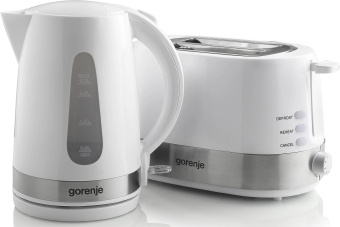 Чайник электрический Gorenje K17WE 1.7л. 2200Вт белый/серебристый корпус: металл/пластик - купить недорого с доставкой в интернет-магазине