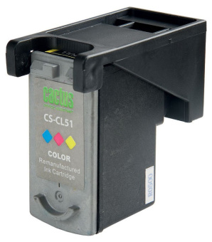 Картридж струйный Cactus CS-CL51 CL-51 голубой/пурпурный/желтый (18мл) для Canon Pixma MP150/MP160/MP170/MP180/MP450/MP460/iP2200/iP6210/iP6220/iP6220D/iP6310/iP6310D/MX300/MX310 - купить недорого с доставкой в интернет-магазине