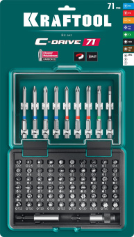 Набор бит Kraftool C-Drive 71 (26067-H71) (71пред.) для шуруповертов/дрелей - купить недорого с доставкой в интернет-магазине