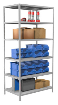 Стеллаж Практик MS пол.:6 единая 2000x1000x600мм серый (S24199166602) - купить недорого с доставкой в интернет-магазине