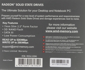 Накопитель SSD AMD SATA-III 120GB R5SL120G Radeon R5 2.5" - купить недорого с доставкой в интернет-магазине