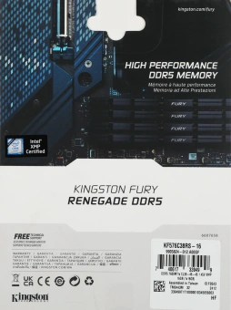 Память DDR5 16GB 7600MHz Kingston KF576C38RS-16 Fury Beast RTL Gaming PC5-60800 CL38 DIMM 288-pin 1.45В single rank с радиатором Ret - купить недорого с доставкой в интернет-магазине