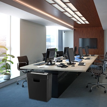 Шредер Cactus CS-SH-P2 черный (секр.Р-2) ленты 6лист. 10лтр. скобы пл.карты - купить недорого с доставкой в интернет-магазине