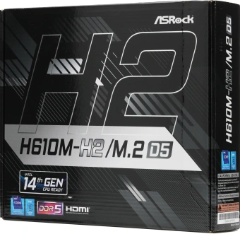 Материнская плата Asrock H610M-H2/M.2 D5 Soc-1700 Intel H610 2xDDR5 mATX AC`97 8ch(7.1) GbLAN+HDMI - купить недорого с доставкой в интернет-магазине