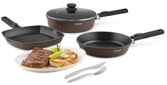 Сковорода Rondell Praline RDA-1565 круглая 26см покрытие: Xylan Plus ручка съемная (без крышки) коричневый - купить недорого с доставкой в интернет-магазине