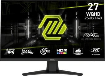 Монитор MSI 27" Mag 274QF X24 черный IPS LED 16:9 HDMI полуматовая 250cd 178гр/178гр 2560x1440 240Hz FreeSync Premium DP Quad 2K (1440p) 4.7кг - купить недорого с доставкой в интернет-магазине
