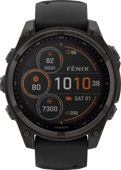Смарт-часы Garmin Fenix 8 Solar Sapphire 47мм 1.3" корп.серый рем.черный (010-02906-11) - купить недорого с доставкой в интернет-магазине