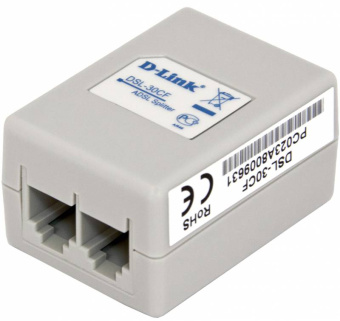 Сплиттер DialUp D-Link DSL-30CF/RS RJ-11 Annex A/L/M белый - купить недорого с доставкой в интернет-магазине