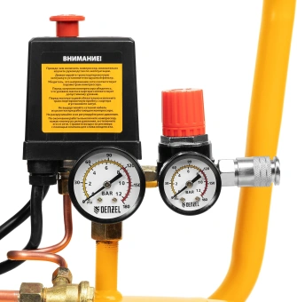 Компрессор поршневой Denzel DK1800/50,Х-PRO масляный 280л/мин 50л 1800Вт желтый/черный - купить недорого с доставкой в интернет-магазине