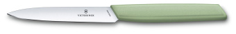 Нож кухонный Victorinox Swiss Modern (6.9006.1042) стальной универсальный лезв.100мм прямая заточка зеленый - купить недорого с доставкой в интернет-магазине
