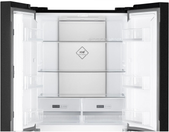 Холодильник Weissgauff WCD 450 XB NoFrost Inverter 2-хкамерн. черный инвертер - купить недорого с доставкой в интернет-магазине