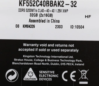 Память DDR5 2x16GB 5200MHz Kingston KF552C40BBAK2-32 Fury Beast RGB RTL Gaming PC5-41600 CL40 DIMM 288-pin 1.25В single rank с радиатором Ret - купить недорого с доставкой в интернет-магазине