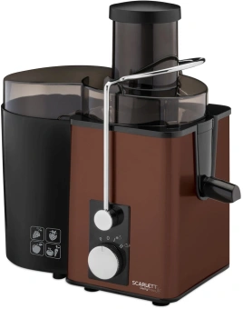 Соковыжималка центробежная Scarlett SC-JE50S57 1000Вт рез.сок.:600мл. коричневый/черный - купить недорого с доставкой в интернет-магазине