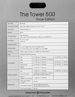 Корпус Thermaltake The Tower 500 белый без БП E-ATX 9x120mm 3x140mm 4xUSB3.0 audio bott PSU - купить недорого с доставкой в интернет-магазине