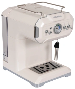 Кофеварка рожковая Hyundai HEM-5300 850Вт бежевый/серебристый - купить недорого с доставкой в интернет-магазине