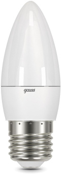 Лампа светодиодная Gauss 7Вт цок.:E27 свеча 220B 3000K св.свеч.бел.теп. (упак.:10шт) (103102107) - купить недорого с доставкой в интернет-магазине