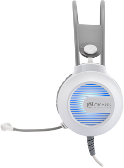 Наушники с микрофоном Оклик HS-L300G белый 2.2м мониторные оголовье (1796952) - купить недорого с доставкой в интернет-магазине