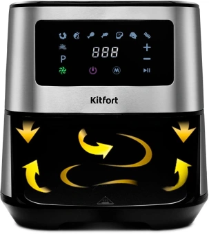 Аэрогриль Kitfort KT-2228 1700Вт серебристый - купить недорого с доставкой в интернет-магазине