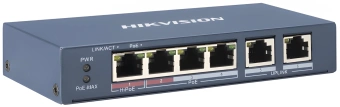Коммутатор Hikvision DS-3E0106P-E/M(B) 6x100Мбит/с 4PoE+ 35W неуправляемый - купить недорого с доставкой в интернет-магазине
