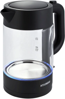 Чайник электрический Hyundai HYK-G7707 1.7л. 2200Вт графит корпус: стекло - купить недорого с доставкой в интернет-магазине