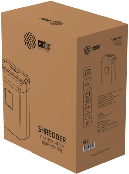 Шредер Cactus CS-SH-E4 (секр.P-4) фрагменты 12лист. 21лтр. скрепки скобы пл.карты - купить недорого с доставкой в интернет-магазине