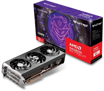 Видеокарта Sapphire PCI-E 4.0 11335-02-20G NITRO+ RX 7700 XT GAMING OC AMD Radeon RX 7700XT 12Gb 192bit GDDR6 2276/18000 HDMIx2 DPx2 HDCP Ret - купить недорого с доставкой в интернет-магазине