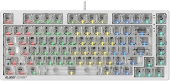 Клавиатура A4Tech Bloody MS76 механическая белый USB Multimedia for gamer LED (MS76) кабель 1.8м - купить недорого с доставкой в интернет-магазине