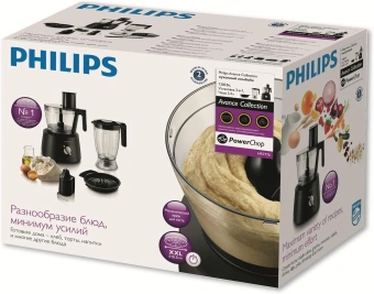 Кухонный комбайн Philips HR7776/90 1300Вт черный - купить недорого с доставкой в интернет-магазине